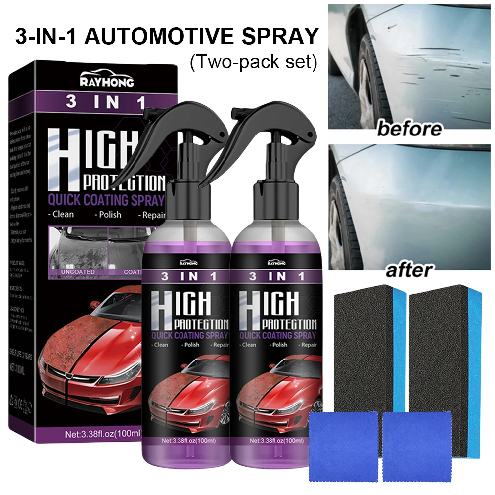3 In 1 Car Ceramic Coating Spray 100ml Polishing Spraying Wax Polishing Paint Coating Agent Car Nano Spray Paint Care Tool car ceramic coating spray