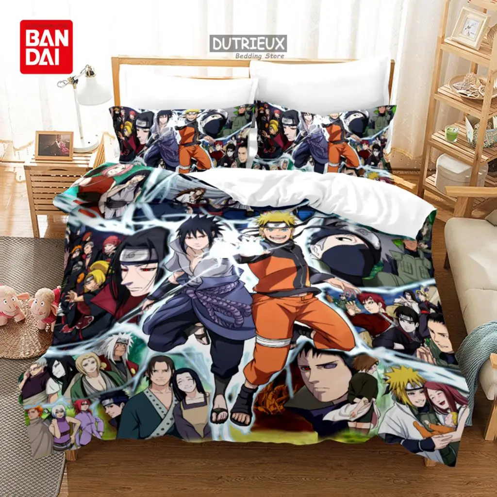 Ninja-Uzumaki-Uchiha-Naruto-conjunto-de-cama-Anime-Duvet-Cover-Quilt ...