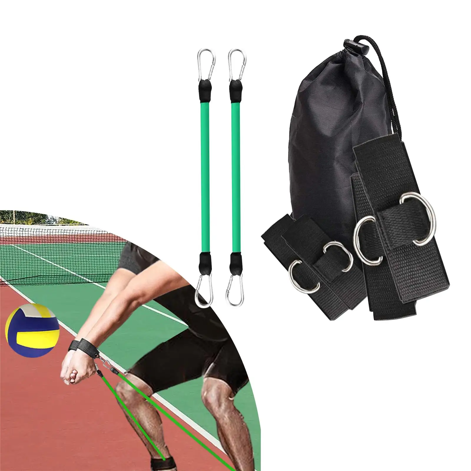 Volleyball Training Resistance Bands Set Solo Trainer Training Aid for Jumping Practicing Serving Agility Playing Beginners