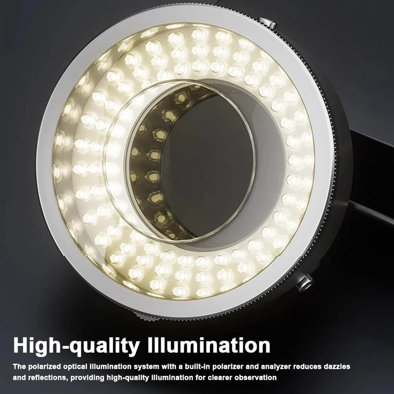 Microscope Lamp Polarized Ring Lights Ultra-bright 96 LED Anti Glare for Phone Soldering Repair Lab illuminators