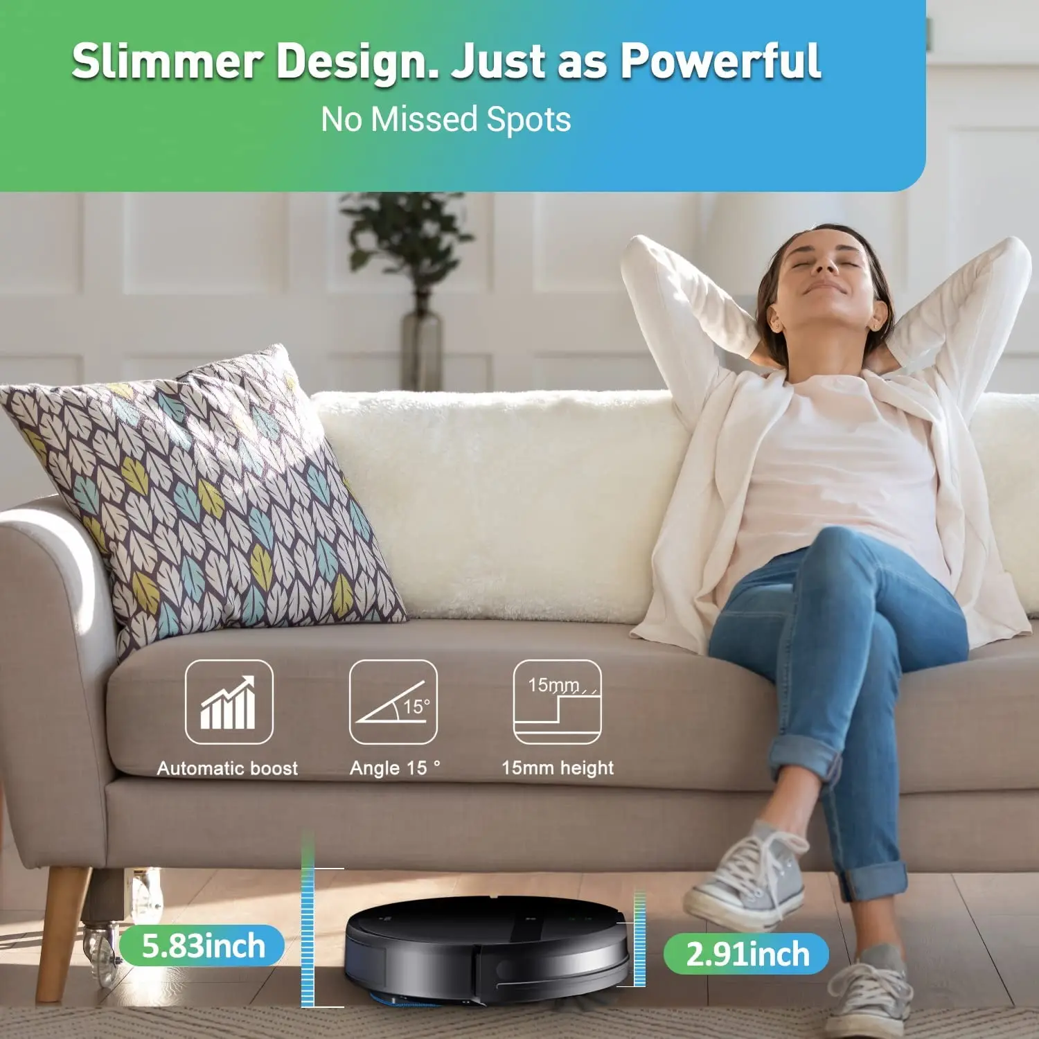 Robot Vacuum Cleaner GOOVI G20 Robot Vacuum Cleaner 6000Pa Strong Suction 2500mAh Battery 3in1 Mopping Sweeping Suction Smart Home Support Wifi/alexa
