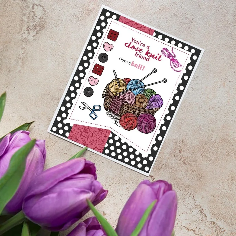 1pcs Clear Stamps Clear Rubber Stamps Warm Knitting Theme Clear Stamps Blessings Silicone Clear Stamps Set for Decorating DIY Scrapbooks Card Making 11 x 16 cm