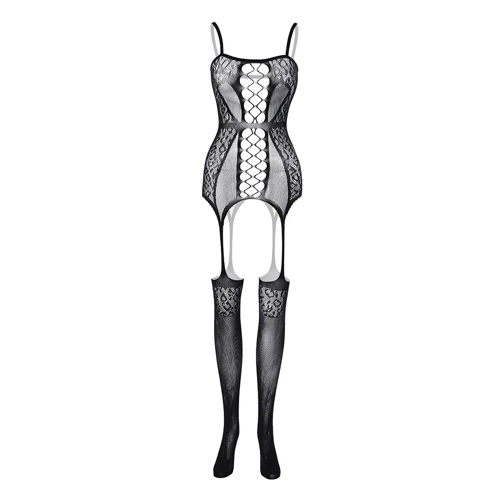 Sexy Lingerie Women Crotchless Bodystocking High Elastic
