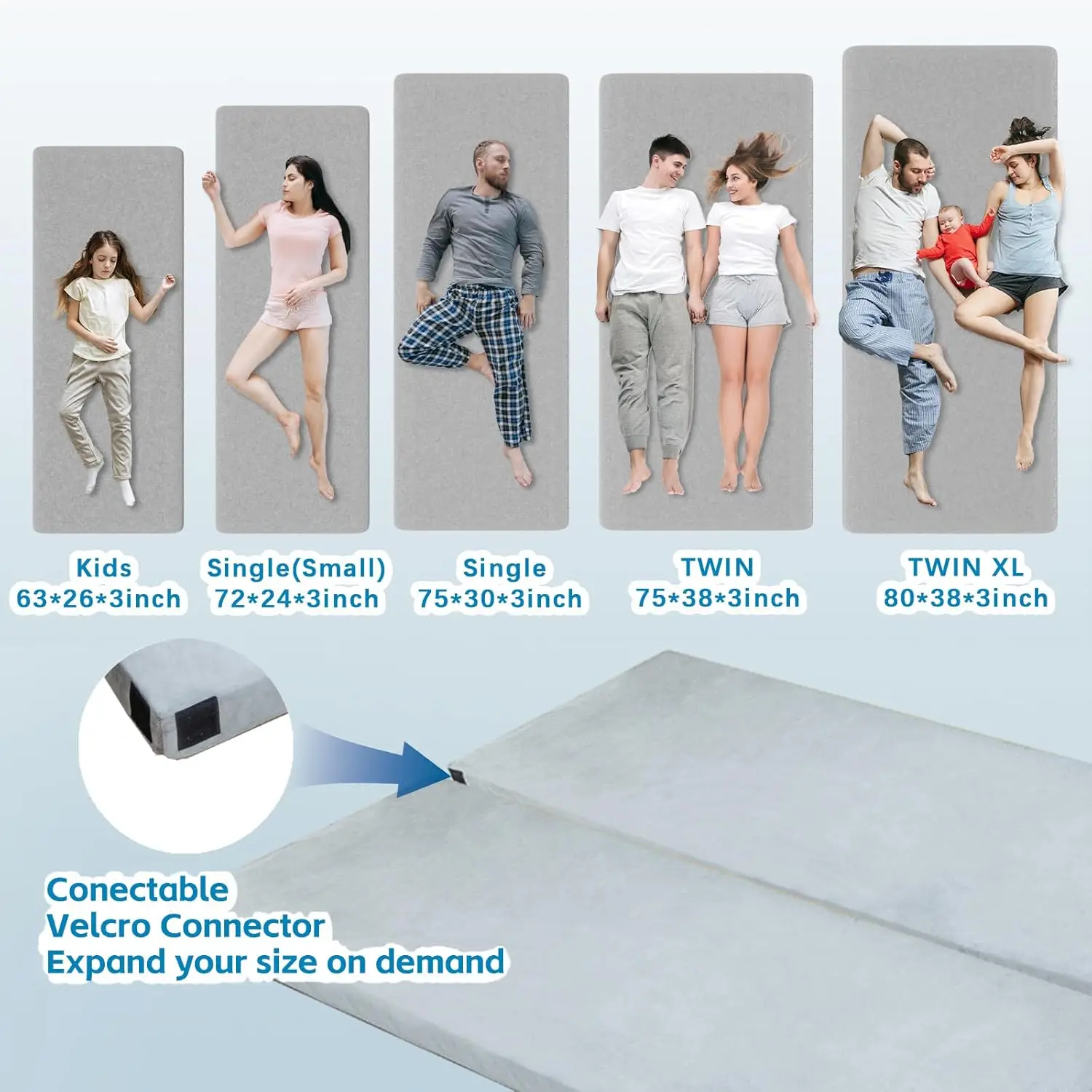 Memory Foam Camping Mattress, Portable Roll Up Travel Car Camping Mattress Sleeping Pad & Floor Mattress, C