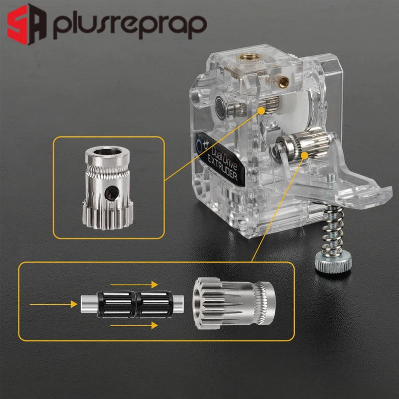 Dupla Extrusão Gear Kit para Prusa Peças Impressora 3d de Curto Alcance Dual Drive Extrusora Faça Você Mesmo Direto Bowden Alimentação Acessórios - Imagem 6