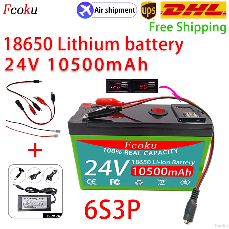 

24V 10.5Ah 6S3P 24V Built-In High Current 30A BMS 18650 Lithium Battery Pack Is Used For Outdoor Battery Of Sprayer LED Lamp.