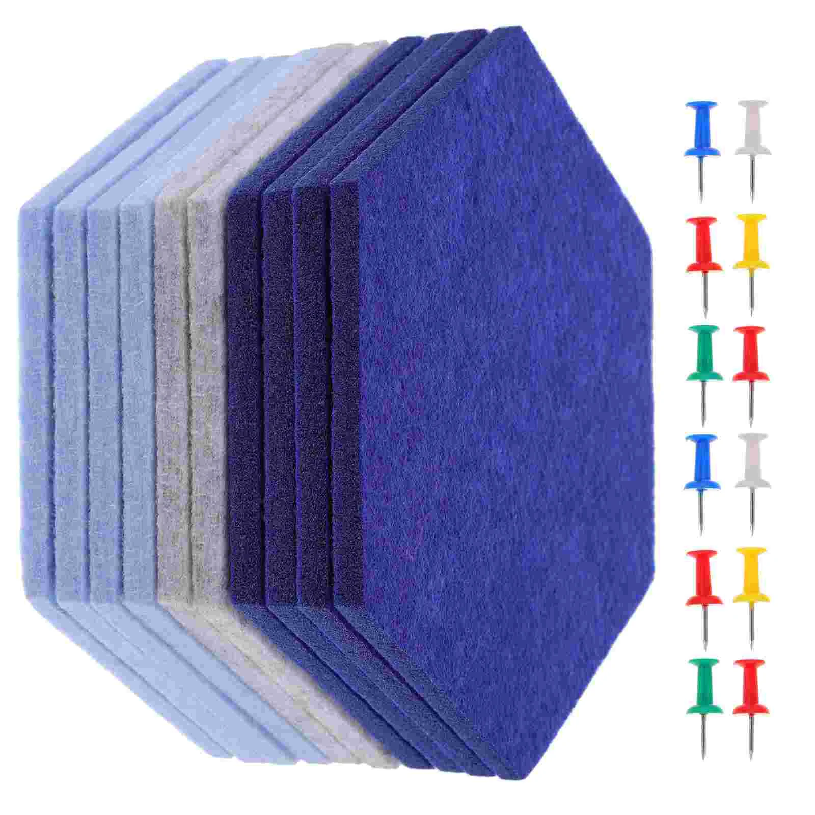 10Pcs Hexagon Felt Board Polyester Plastic Alloy Wall Mounted Pin Board Memo Bulletin Felt Tiles Office Supplies Presentation