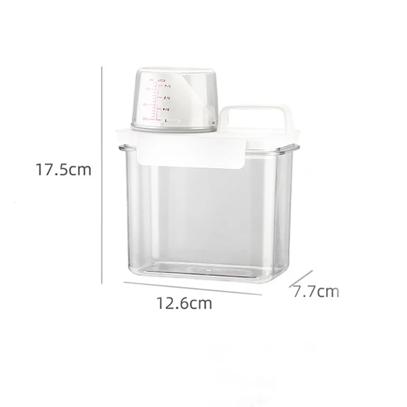 Refillable Laundry Detergent Dispenser Empty Tank For Powder Softener Bleach Storage Container With Labels