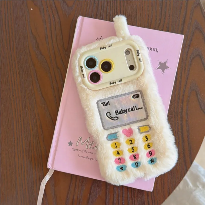 Adorable Plush Phone Case with Built-in Camera Stand