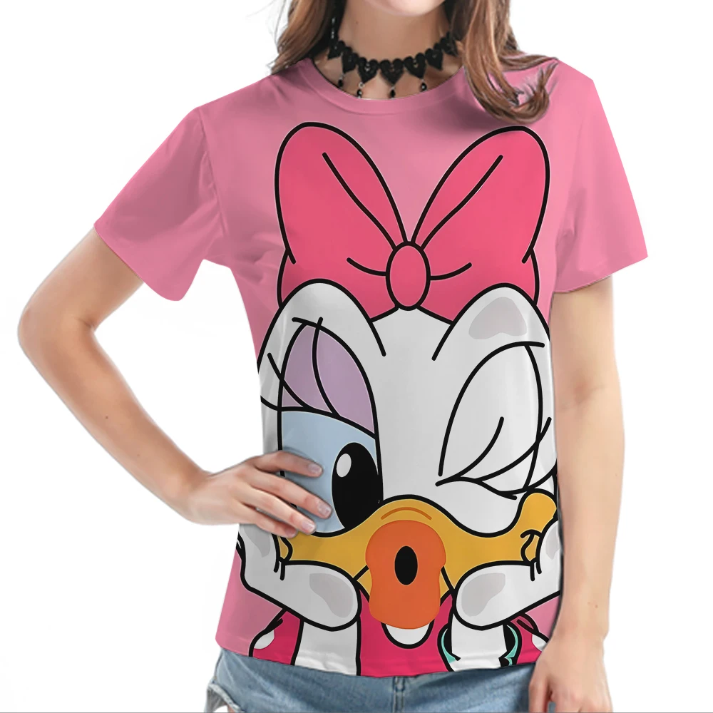 

Minnie Mouse Duck T-shirts For Girl Children T-shirt Kawaii Disney T Shirt Cartoons Casual Clothes Kids Girls Short Sleeve Tops