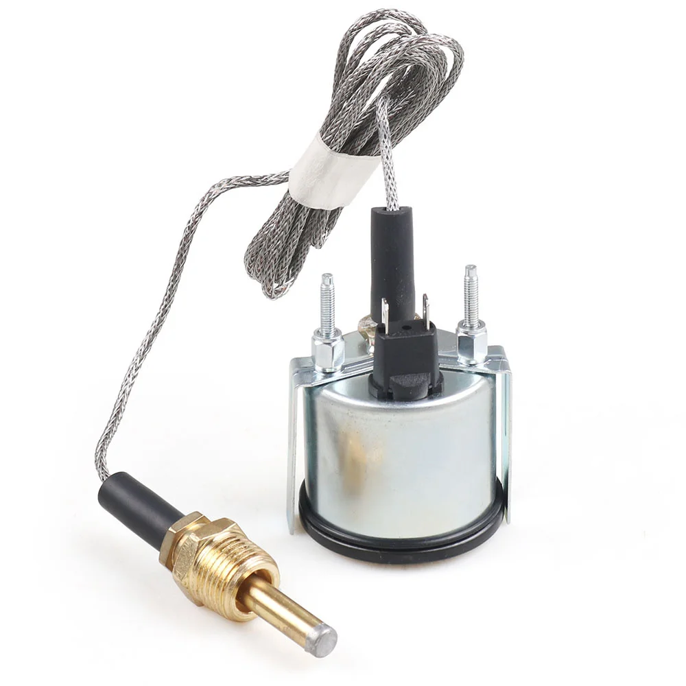 2 52MM NPT 1/2 기계식 수온 게이지 40-130 ℃ /110-265 ℉   센서가 있는 수온 12V 온도 게이지 노란불 자동차 미터