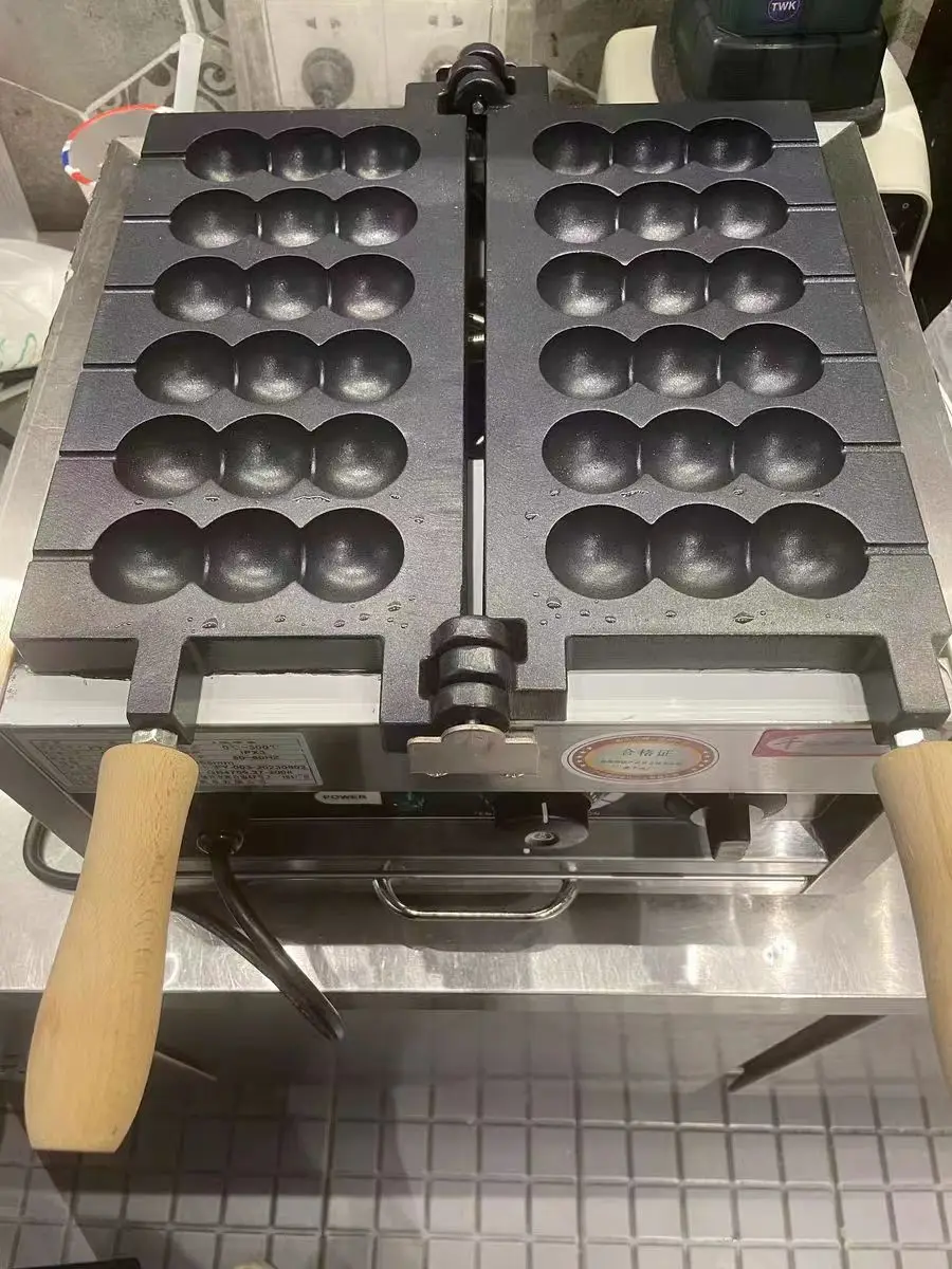 Nuovo Commerciale Elettrico Antiaderente Piccola Palla Rotonda Lolly Taiyaki Egg Bubble Waffle Machine Spiedino Waffle Maker Snack Equipment