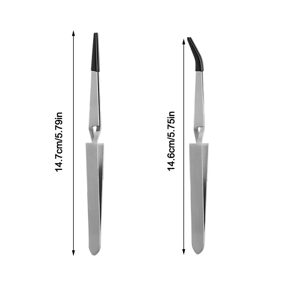 Accessories Stainless Steel Craft Tweezers Universal Tools Soldering Tweezers Silicone Cross Locking Tweezers