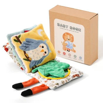 Baby Toys Cloth Book Infant Early Educational Baby 0 12 Months Sensory Toys Soft Books Toys Fluffy Cartoon Elephant Books Toys