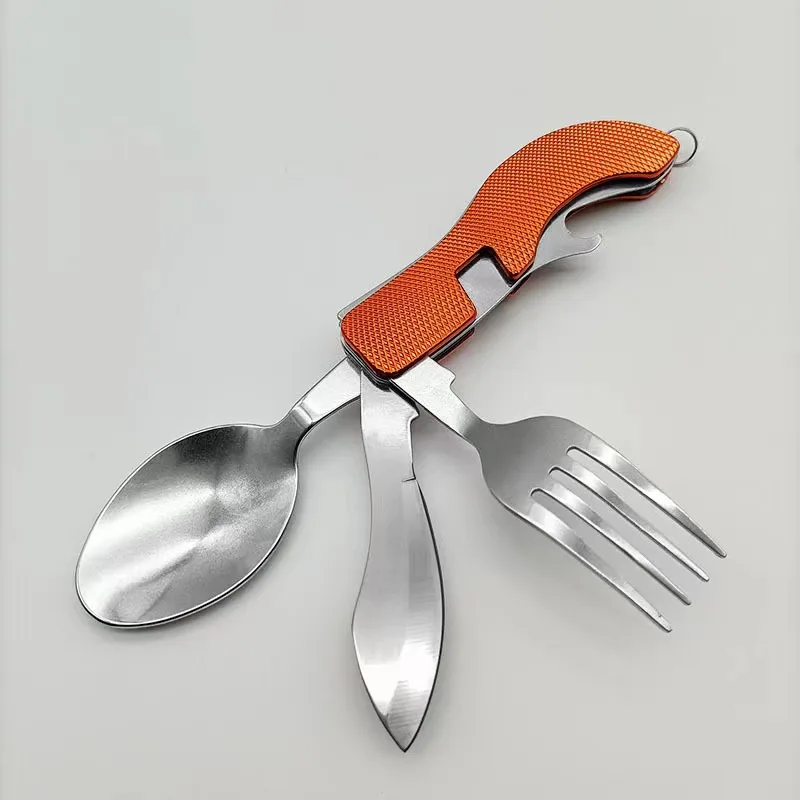 Description Picture 3 of itemBest selling outdoor portable folding multifunctional tableware stainless steel spoon fork camping kitchen outdoor Best