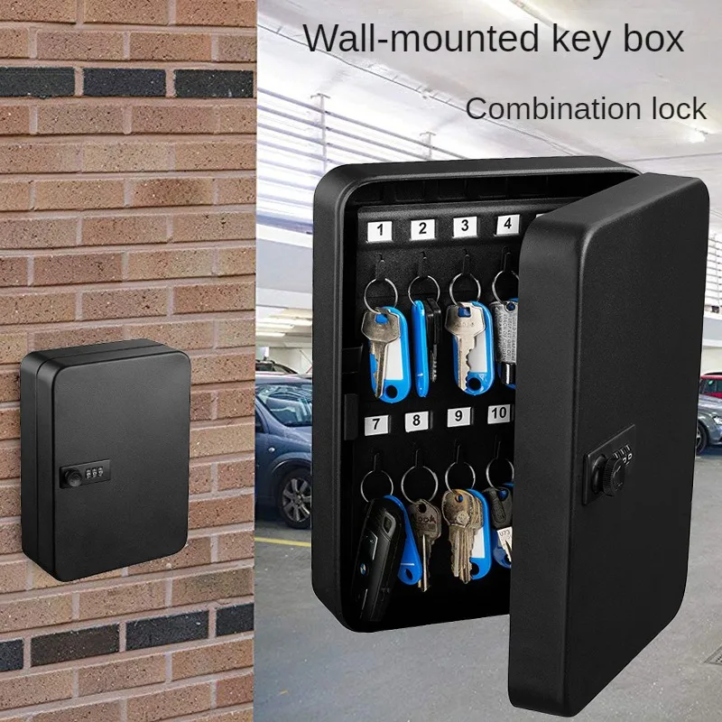 

All-Steel Password Lock Key Box Home Wall-Mounted Key Cabinet 4S Car Key Storage Management Box Intermediary