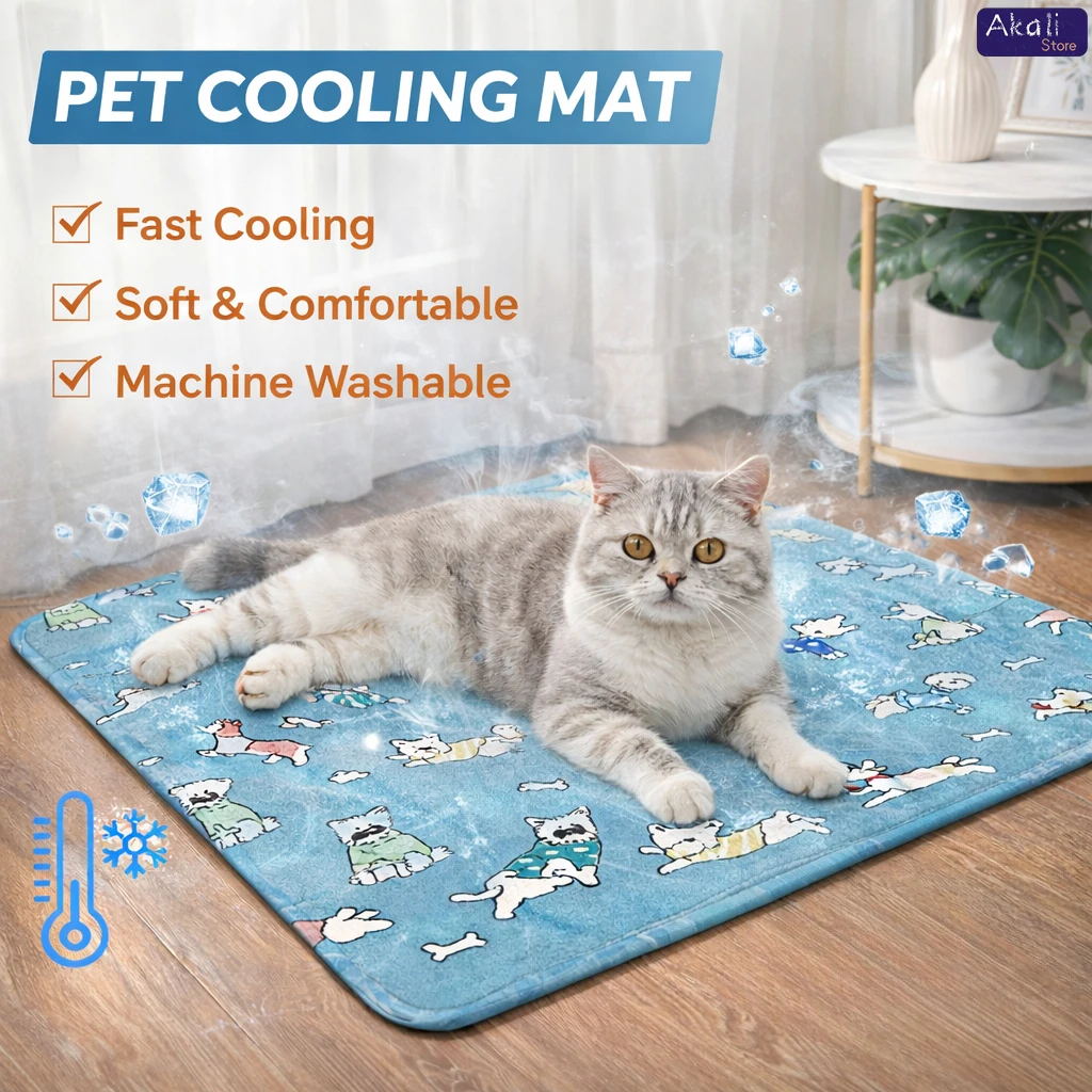 Cooling Pet Mat For Dogs Cats Self Cooling Ice Pad Washable Non Slip Portable Cooling Bed Quick Dry Summer Pet Mattress_voghion.com
