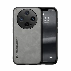 Luxury Leather Texture Shockproof Case with Magnetic Attraction and Silky Feel - Vivo X300 (Light grey)
