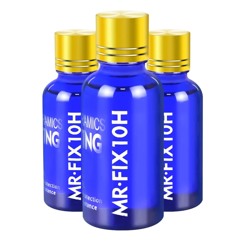 3PCS 10H Ceramic Coating Polishing Wax Super Hydrophobic Paint Care Durability Anti-Corrosion Plated Crystal Car Liquid Glass
