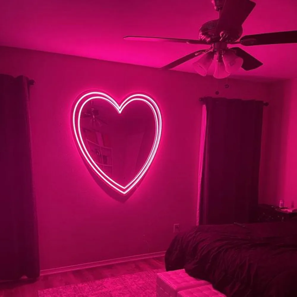 파티 장식 사용자 정의 네온 거울 DIY Led 네온 편지 비즈니스 로고 이름 디자인 스토어 바 Cofe 룸 벽 조명, 네온 불빛