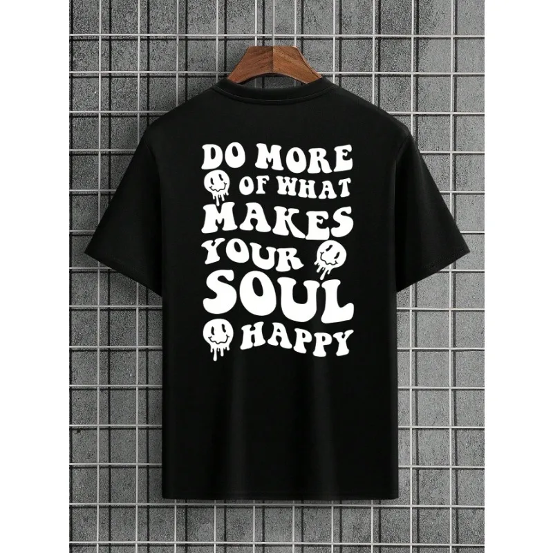 

Cotton T-shirts Do More of What Makes Your Soul Happy Slogan Tee Comfortable and Breathable Unisex Y2k T-shirt