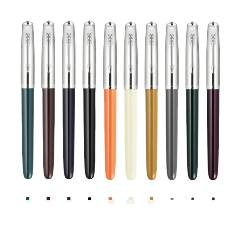 JINHAO 86 Fountain Pen Silver Cap with Clip 0.5mm Resin Classic Ink Pen Student Office School Supplies Stationery PK 9019 6