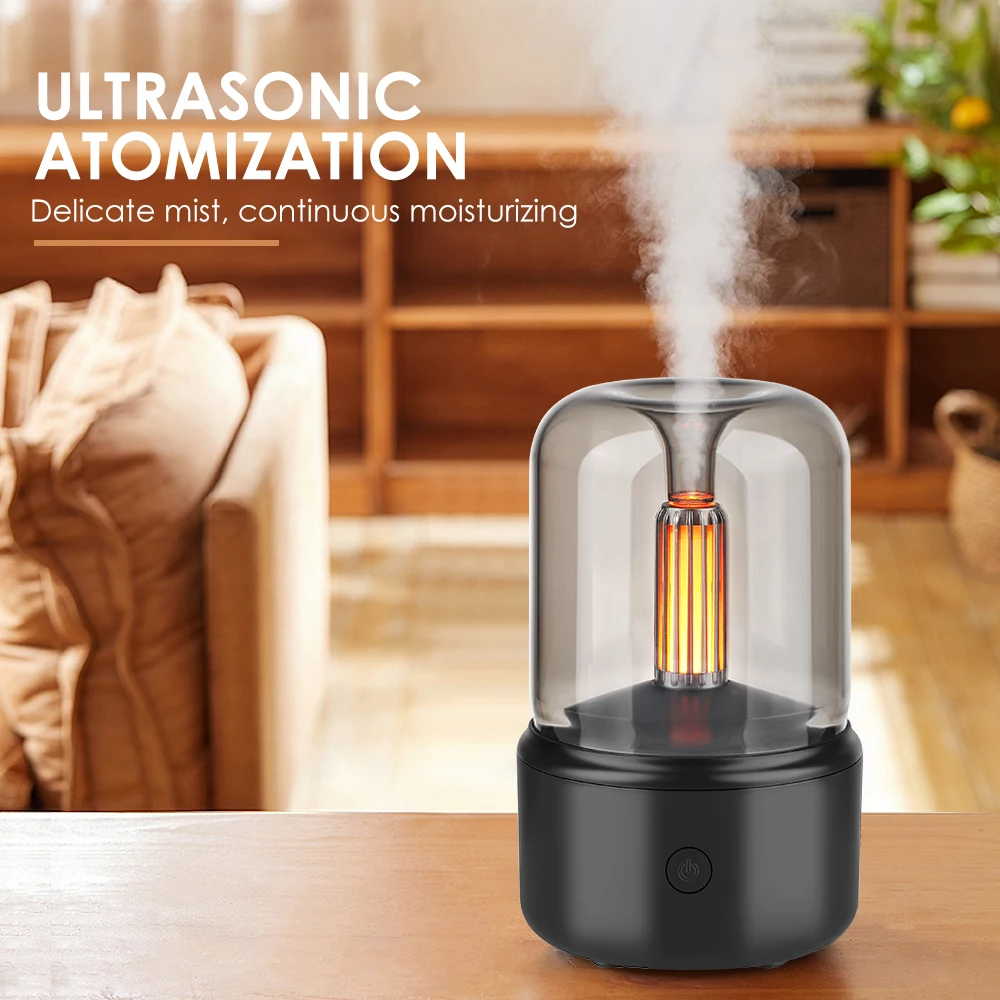 Flame Volcano Air Humidifier USB Aroma Diffuser Essential Oils