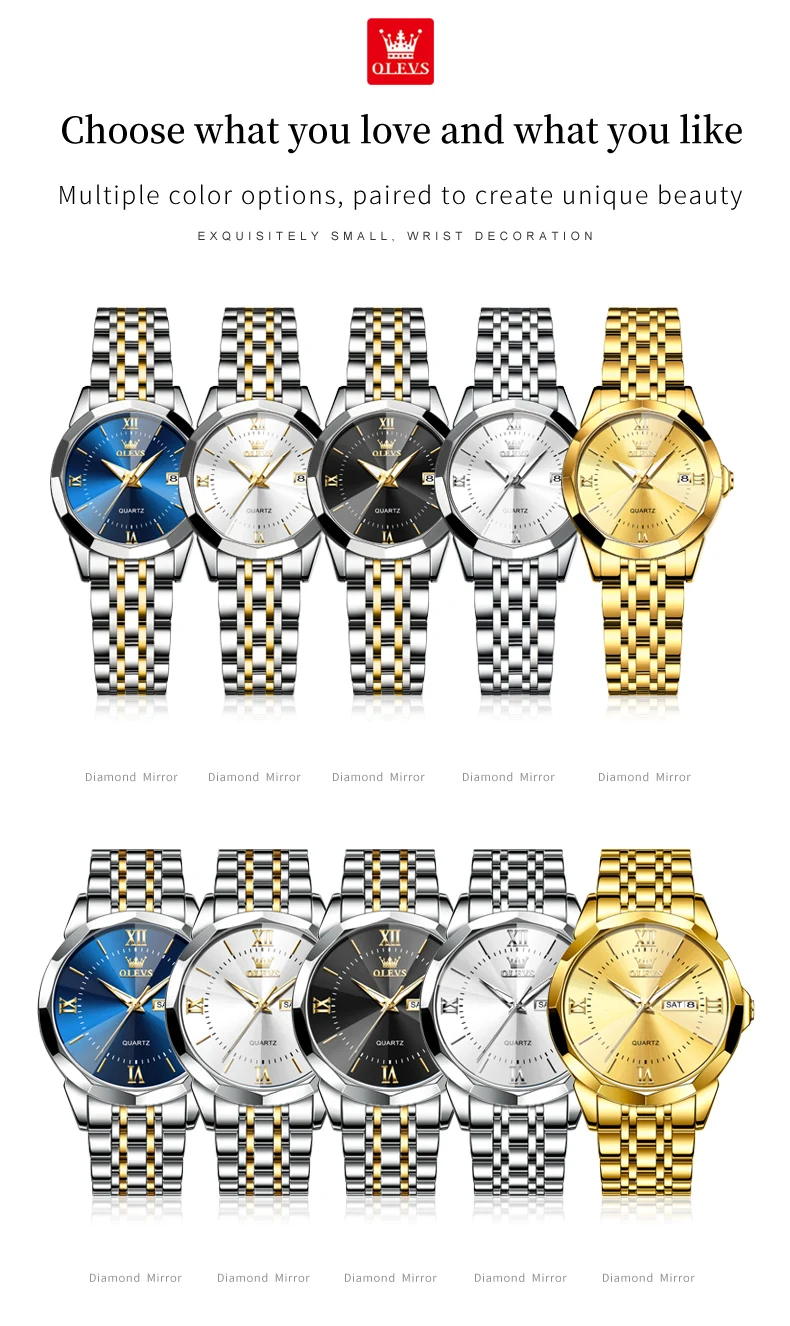 Olevs 9989 Couple Watch description image 10