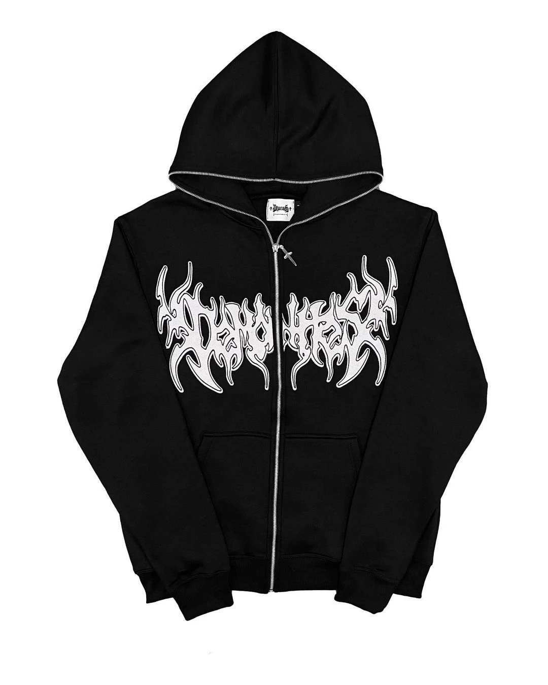Y2K Zip Up Eternal Hoodie, High Street American Streetwear, Hip Hop Star Print Sweatshirt, Street Fashion Printed Grunge Hoodie