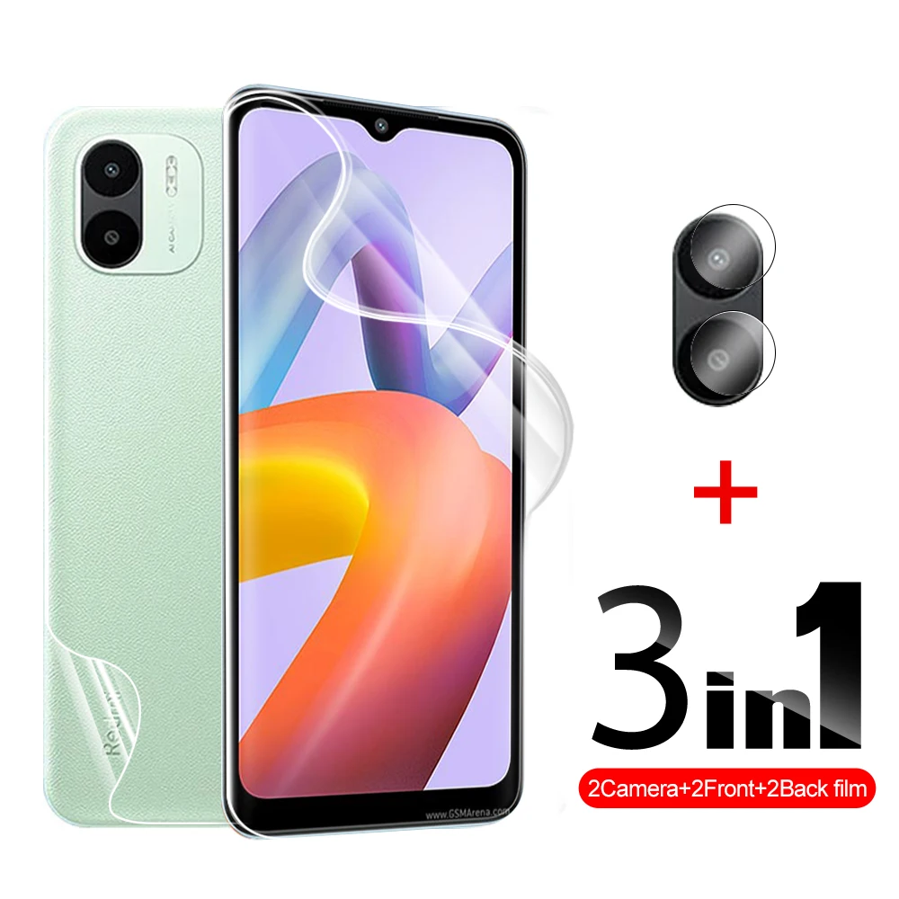 

3-в-1 Передняя и задняя защитная пленка для Xiaomi Redmi A2 plus Гидрогелевая пленка redmy readmi A1 устойчивая к царапинам пленка для объектива камеры