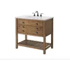 Monterey 37" Single Bathroom Vanity with Sink and Storage, Natural Brown 2