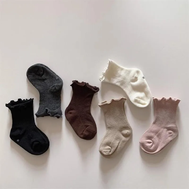 Cute Baby Socks Kids Solid Color Tube Socks
