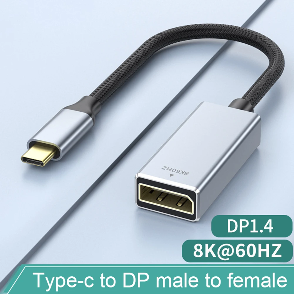 USB C에서 DP 1.4 어댑터, USB C 말레토 DP 1.4 암 케이블 지지대, 다이나믹 HDR, 맥북 프로, 삼성 델용, 8K @ 60HZ, 4K @ 120Hz