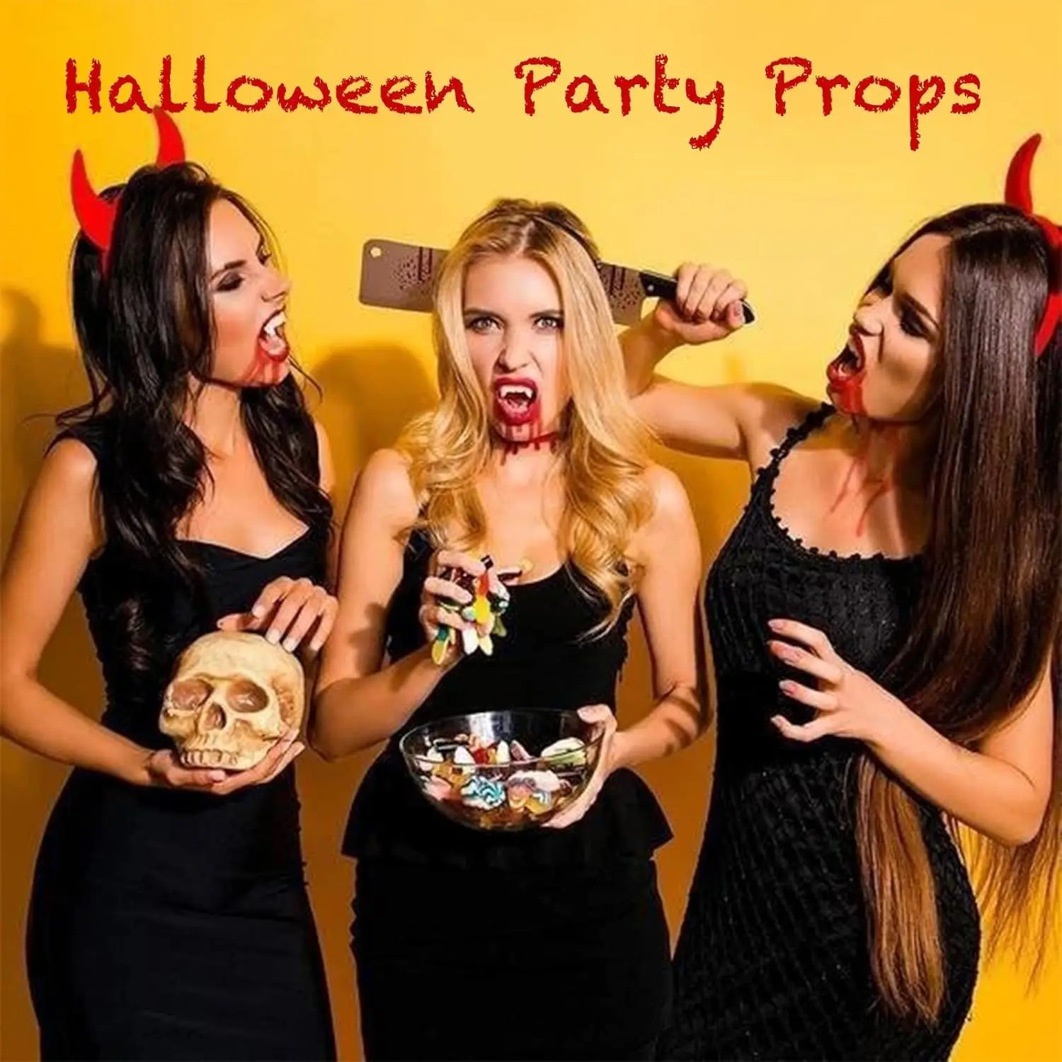 Realistic Retractable Vampire Fangs for Halloween Horror Cosplay Costume