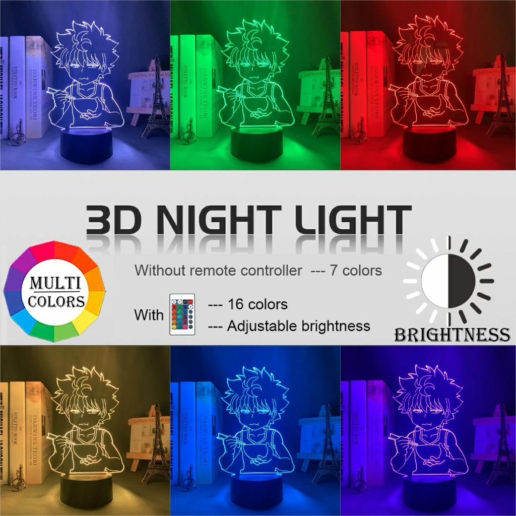 Decoração do Quarto Luz para Crianças Hunter Killua Night Light Anime Presente Acrílico Neon 3d Lâmpada Bonito x Led Hxh 1 Computers & Electronics