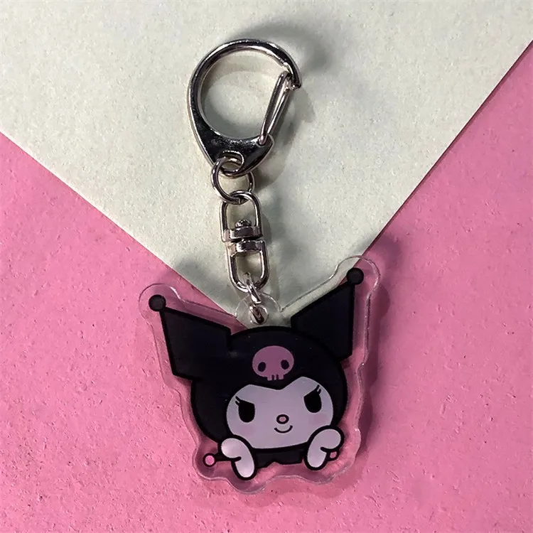 Kuromi Expression Collection Anime Acryl Niedliche Cartoon-Figur Taschenanhänger Schlüsselanhänger Anhänger Freunde Paar Schmuck Geschenk Schlüsselring – Detail 4