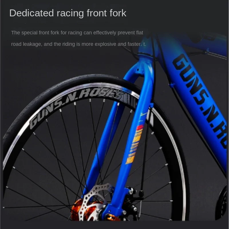 FJ Carbon Steel Lightweight And Flexible Road Bike Men's Competition Entry Variable Speed Bike Sports Car Curved Handle Bike New 4