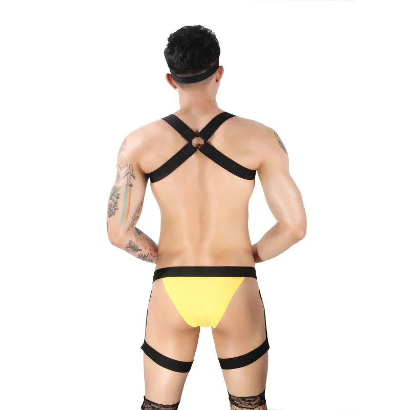 sexy halloween costumes for women BDSM Lingerie Neck Harness Men's Sexy Fetish Bondage Suit Erotic Costumes Husband Sissy Mesh Stocking Headband Briefs Underwear cute halloween costumes