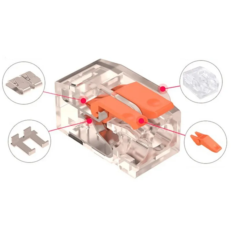 Wire Connectors 75Pcs Box Electrical Lever Wire Connectors 2 Port 3 Port 5 Electric Cable Clamp Mini Quick Wire Terminal Connector