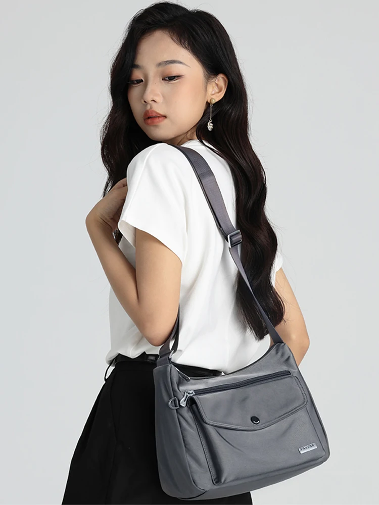 Fouvor Women's Shoulder Bag 2023 Summer all-match Multi-pocket Fashion Zipper Solid School Travel Outdoor Cross-body Bag 3016-10