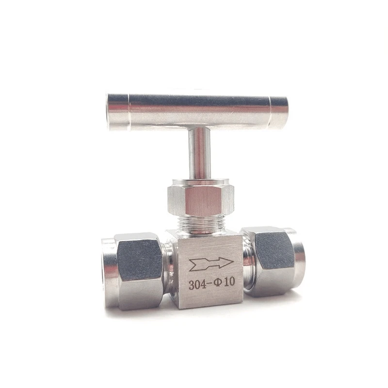 Duplo Virola Tubulação Encaixe Alta Pressão Desligado Válvula de Agulha Alça Reta mm mm mm mm 10 mm 12 mm Aço Inoxidável 304