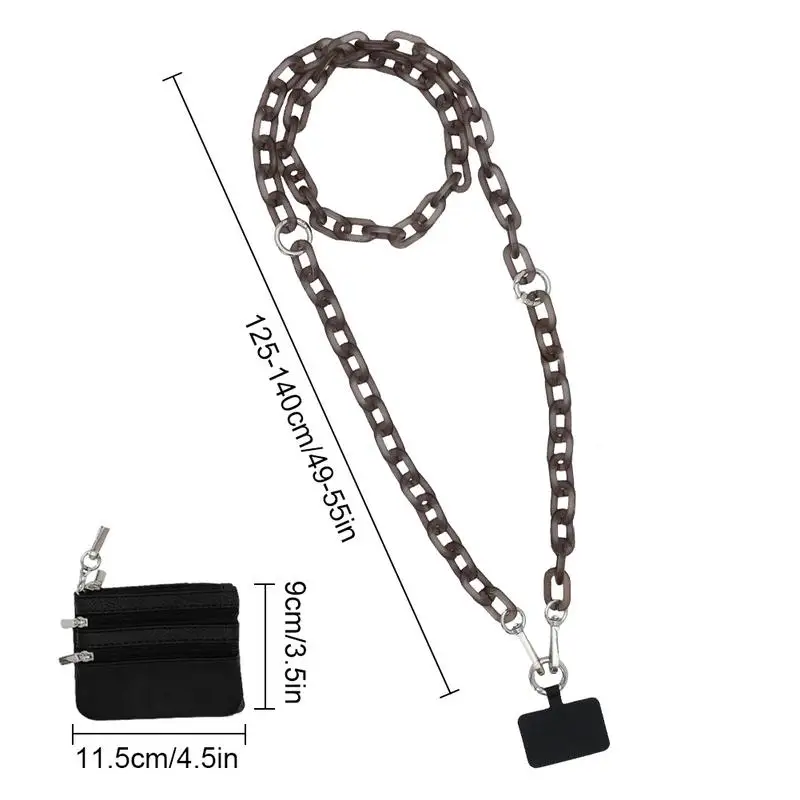 Lanyard For Phone Cellphone Chain And Pouch Aesthetic Adjustable Chain Cell Phone Strap Stylish Phone Holder With Wallet For