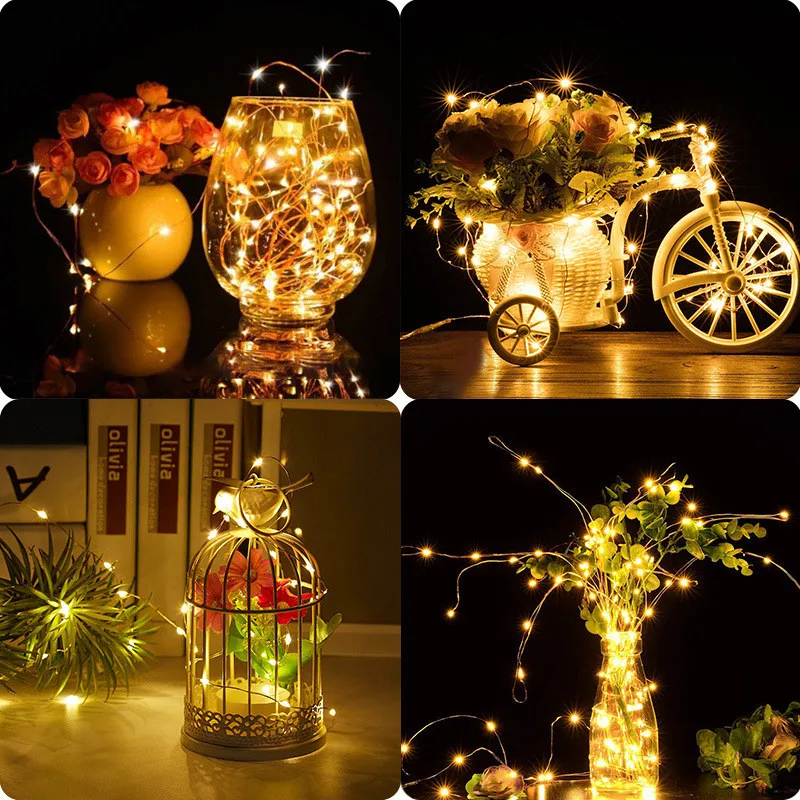 Enchanting LED Solar Fairy String Lights - Outdoor & Indoor Decorative Wire Garland