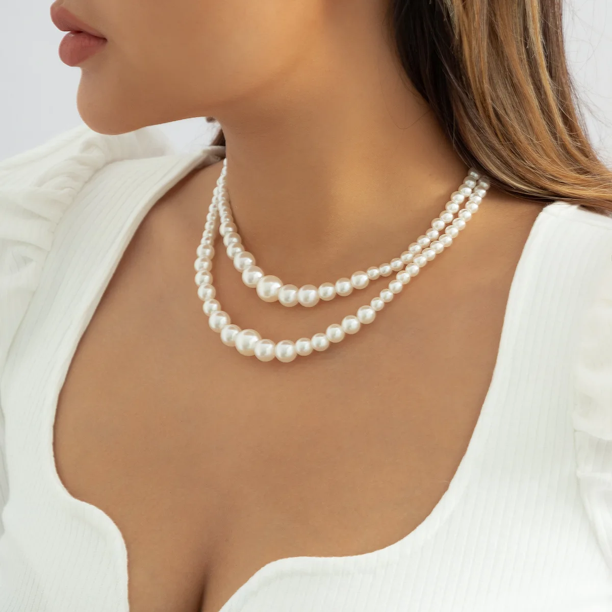 Imitation Pearl Women's Necklace Design Beaded Versatile Collarbone