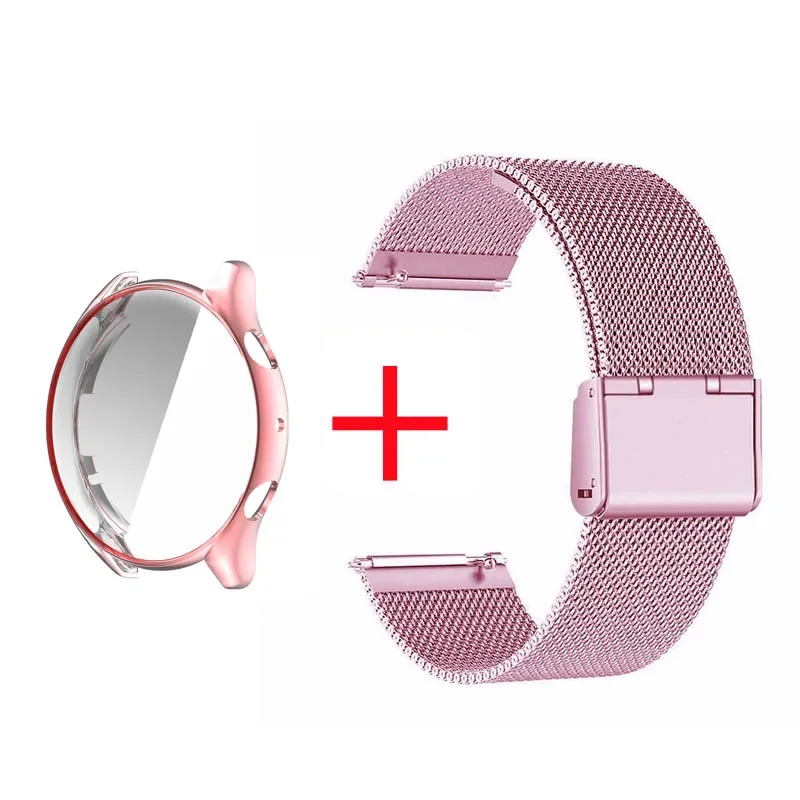 Sleek 2-in-1 Stainless Steel Watch Band with Protective Cover