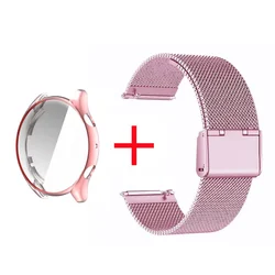 Sleek 2 - in - 1 Stainless Steel Watch Band with Protective Cover - Amazfit GTR 3Pro (KK - Pink - P)