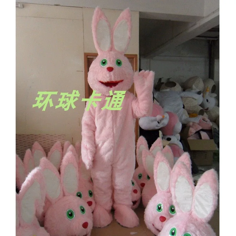 

New Adult Pink Easter Rabbit Bunny Mascot Costume Halloween Christmas Dress Full Body Props Outfit Mascot Costume