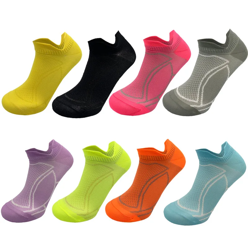 

5 Pairs Unisex Sport Socks Sweat-Absorbing Bright Color Nylon Striped Anti-Bacterial Breathable Ankle Crew Socks Women Man
