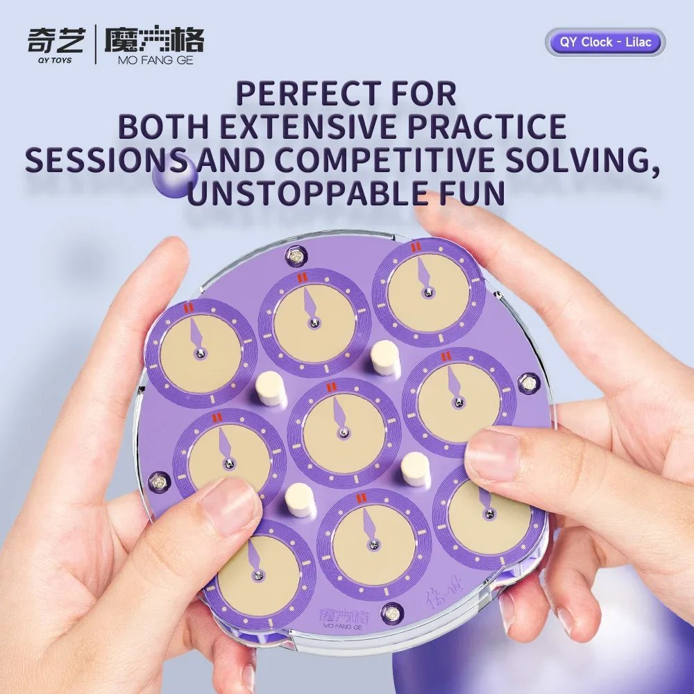 [CubeQuest]QiYi ChuanShi Clock Lilac Purple Magnetic Magic Speed Cube Puzzle Clock Educational Toys Profissional Gifts 6