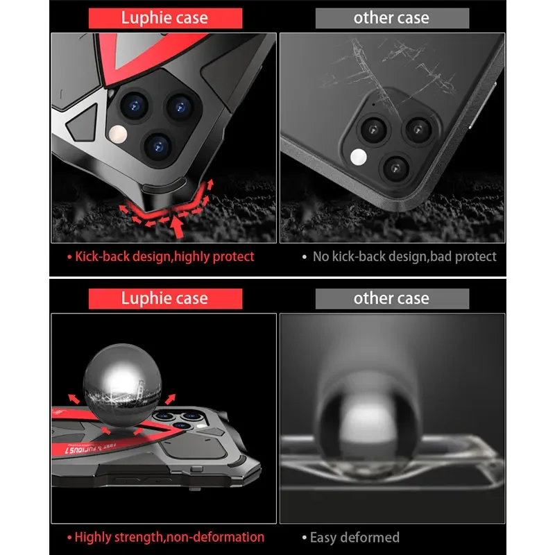 SportsCar 3proof Shockproof Protect Cover Armor, Metal, Aluminum, Silicone, 2 in 1, Case for IPhone 15 Pro Max, 14, 13,15Pro